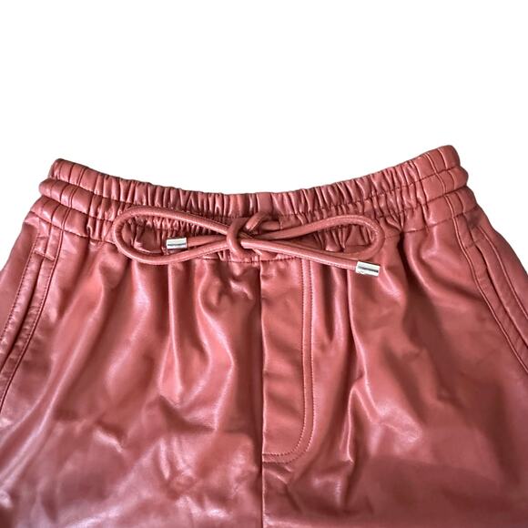 NEW A.L.C Ryder Faux-Leather Shorts Russet - Picture 6 of 11